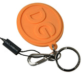 Dolce & Gabbana Orange Rubber DG Logo Gold Brass Metal Keychain -   -  Dolce & Gabbana.